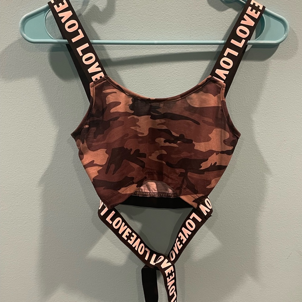 SHIEN Camo Crop Tank Top